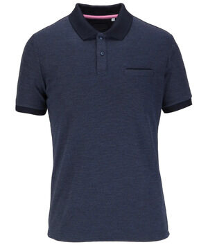 Guide London Navy Hidden Skull Print Inside Placket Short Sleeve Polo/7797